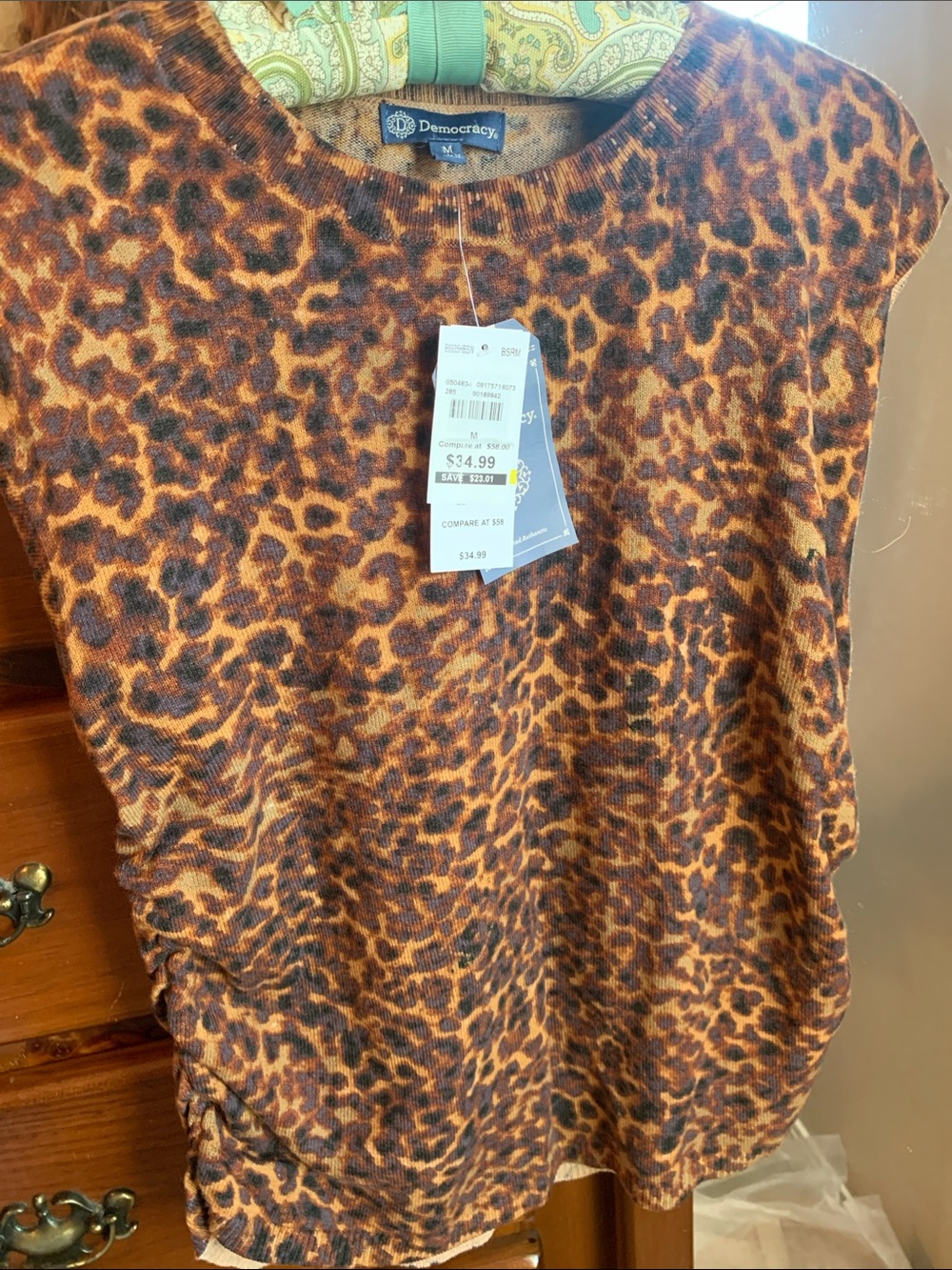 DEMOCRACY Leopard Print Sleeveless Top - Brown & Black
